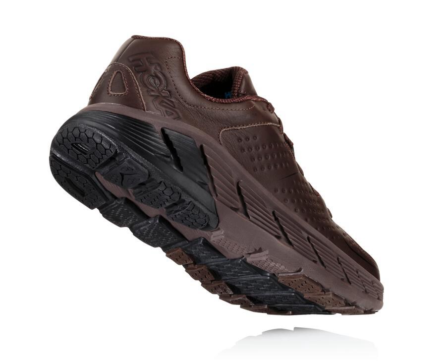 Hoka One One Tenisky Panske Hnede - Gaviota Kožené - 52046-GAST